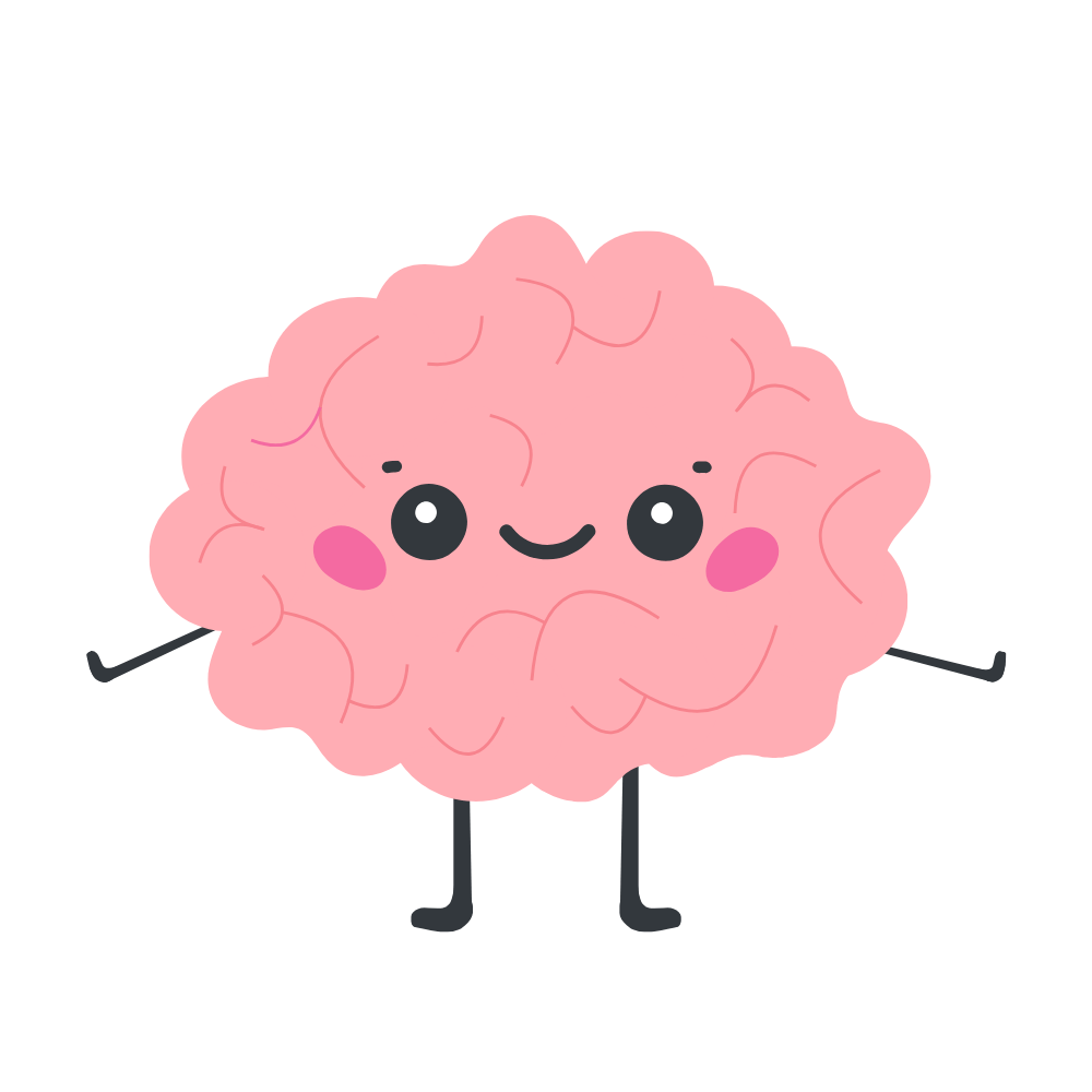 Happy brain icon for the Fast Track to Help Campaign. 